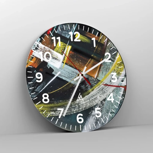 Orologio da parete - Orologio in Vetro - L'energia del movimento - 40x40 cm