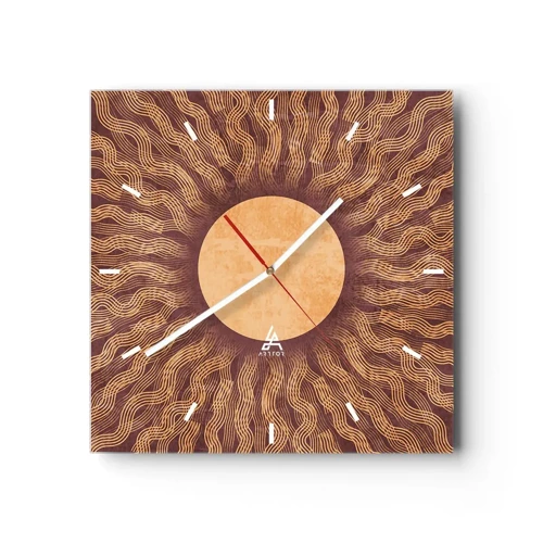 Orologio da parete - Orologio in Vetro - L'icona del sole - 30x30 cm