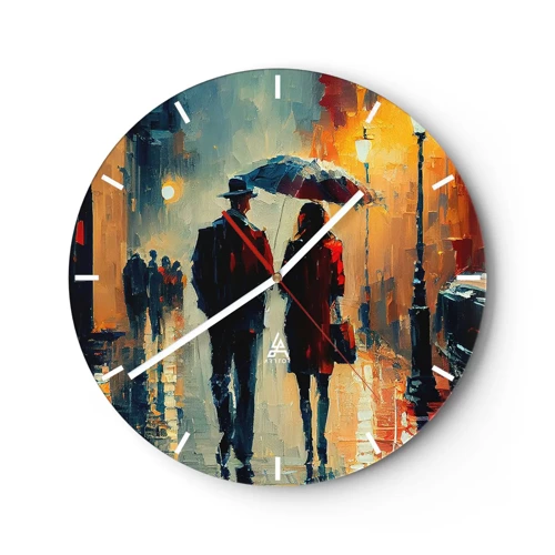 Orologio da parete - Orologio in Vetro - Love story cittadina - 30x30 cm