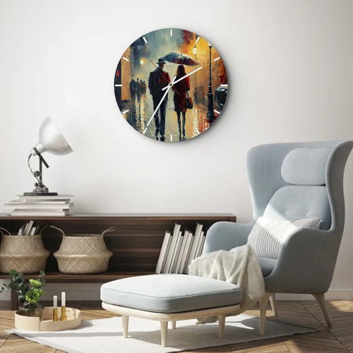 Orologio da parete - Orologio in Vetro - Love story cittadina - 30x30 cm