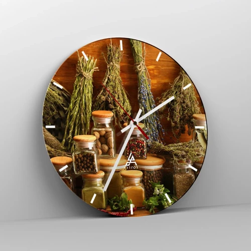 Orologio da parete - Orologio in Vetro - Magie di cucina - 40x40 cm