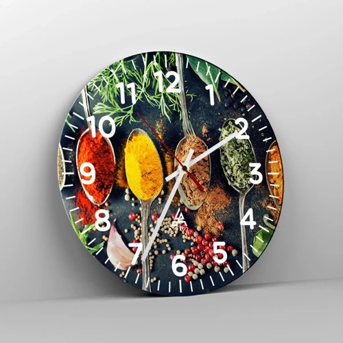 Orologio da parete - Orologio in Vetro - Magie gastronomiche - 40x40 cm