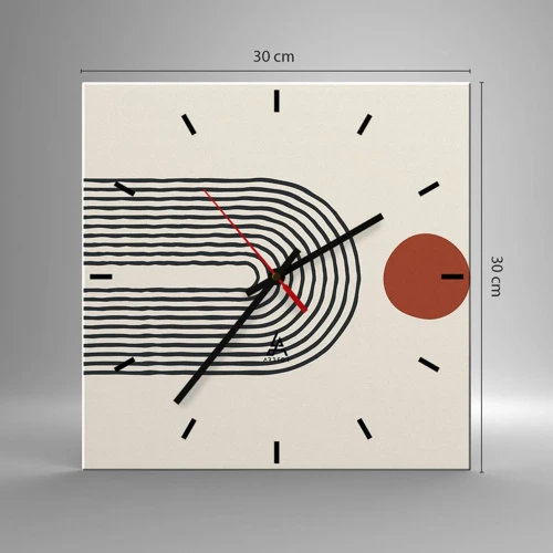 Orologio da parete - Orologio in Vetro - Magnetismo di forme e colori - 30x30 cm