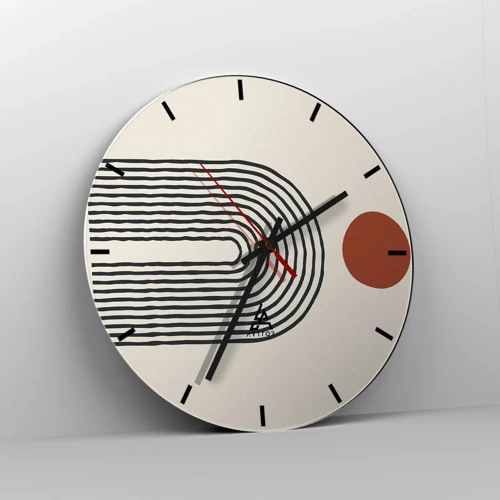Orologio da parete - Orologio in Vetro - Magnetismo di forme e colori - 30x30 cm