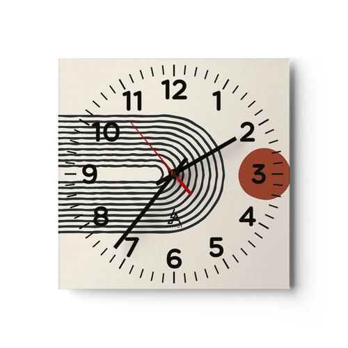 Orologio da parete - Orologio in Vetro - Magnetismo di forme e colori - 40x40 cm