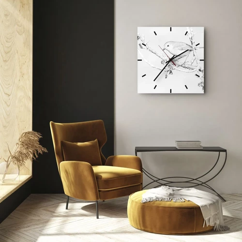 Orologio da parete - Orologio in Vetro - Mattino invernale - 30x30 cm