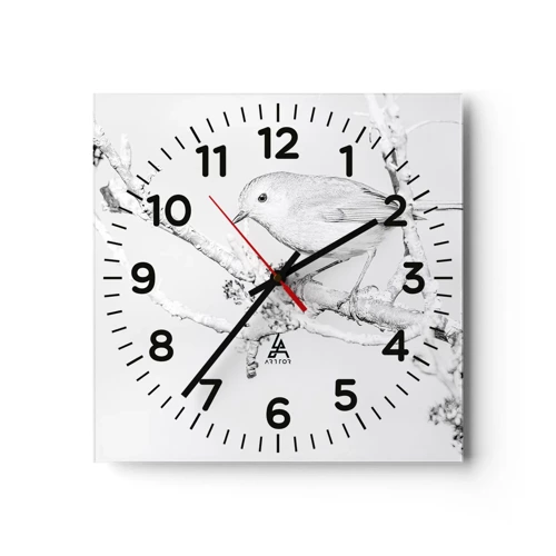 Orologio da parete - Orologio in Vetro - Mattino invernale - 30x30 cm