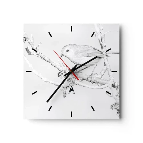 Orologio da parete - Orologio in Vetro - Mattino invernale - 40x40 cm