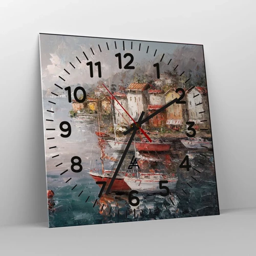 Orologio da parete - Orologio in Vetro - Molo romantico - 30x30 cm