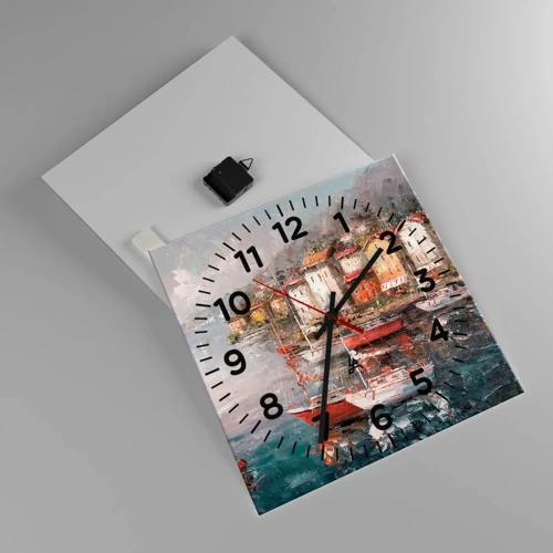 Orologio da parete - Orologio in Vetro - Molo romantico - 40x40 cm