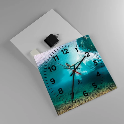Orologio da parete - Orologio in Vetro - Mondo subacqueo - 30x30 cm