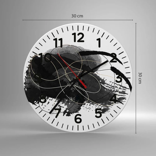 Orologio da parete - Orologio in Vetro - Nato dal nero - 30x30 cm