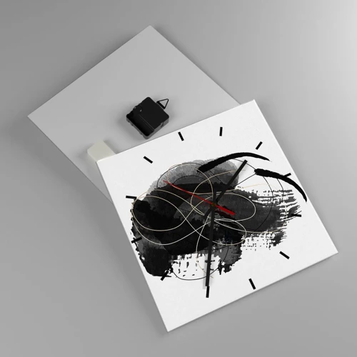 Orologio da parete - Orologio in Vetro - Nato dal nero - 30x30 cm