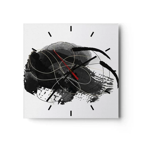 Orologio da parete - Orologio in Vetro - Nato dal nero - 40x40 cm