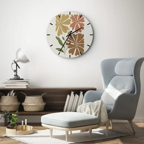 Orologio da parete - Orologio in Vetro - Natura e geometria - 30x30 cm