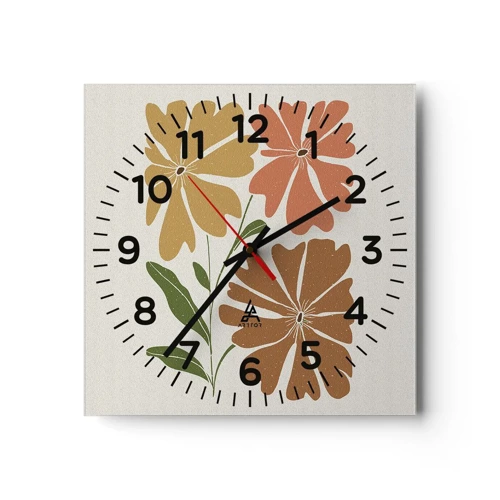Orologio da parete - Orologio in Vetro - Natura e geometria - 30x30 cm