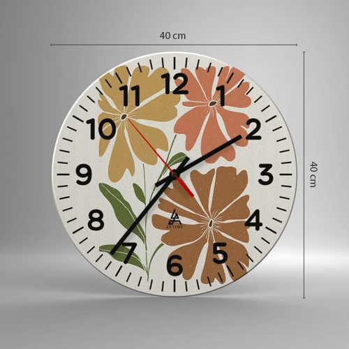 Orologio da parete - Orologio in Vetro - Natura e geometria - 40x40 cm