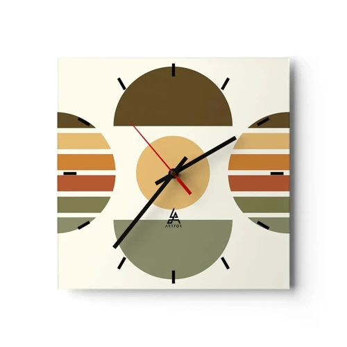 Orologio da parete - Orologio in Vetro - Nei colori della terra - 40x40 cm