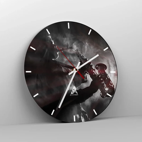 Orologio da parete - Orologio in Vetro - Nei fumi del jazz - 30x30 cm