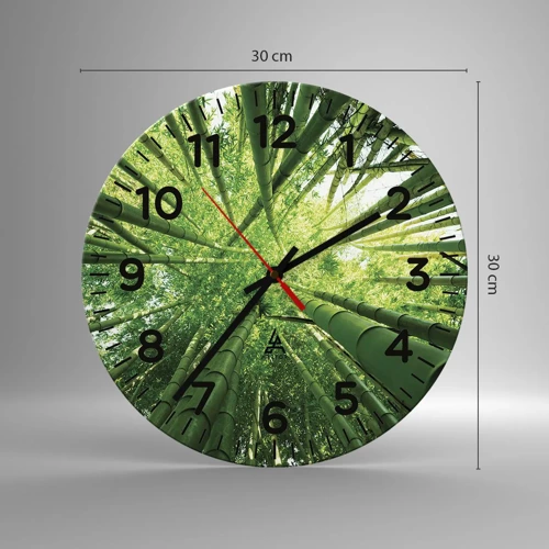 Orologio da parete - Orologio in Vetro - Nella foresta di bambù - 30x30 cm