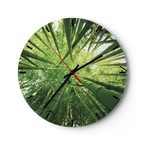 Orologio da parete - Orologio in Vetro - Nella foresta di bambù - 30x30 cm