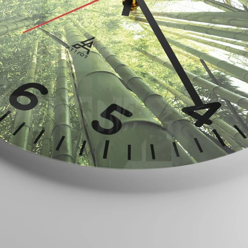 Orologio da parete - Orologio in Vetro - Nella foresta di bambù - 40x40 cm