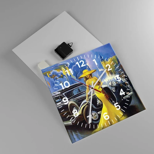 Orologio da parete - Orologio in Vetro - Notturno per violino e amore - 30x30 cm