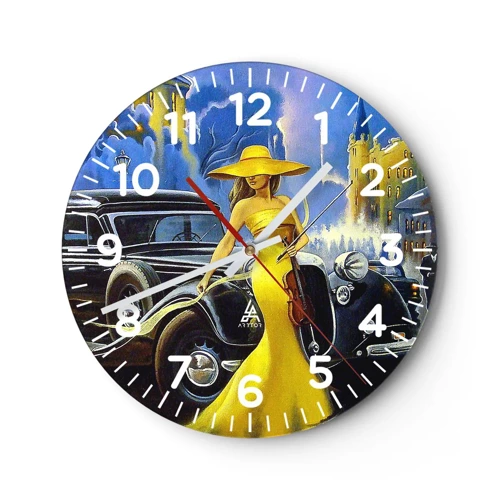 Orologio da parete - Orologio in Vetro - Notturno per violino e amore - 30x30 cm