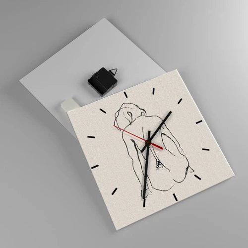 Orologio da parete - Orologio in Vetro - Nudo di ragazza - 30x30 cm