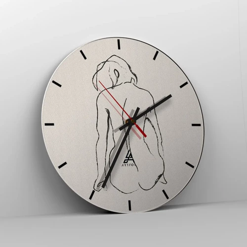 Orologio da parete - Orologio in Vetro - Nudo di ragazza - 30x30 cm