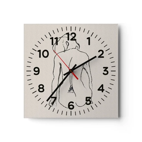Orologio da parete - Orologio in Vetro - Nudo di ragazza - 30x30 cm