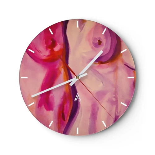 Orologio da parete - Orologio in Vetro - Ode alla femminilità - 30x30 cm