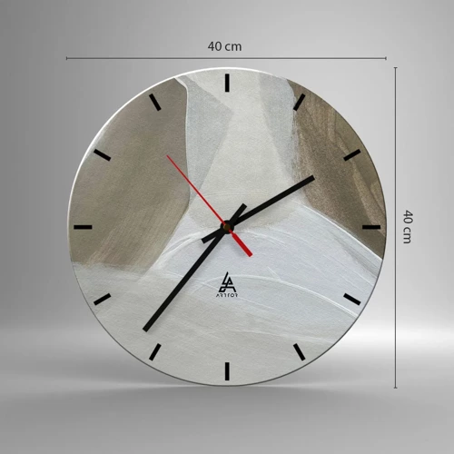 Orologio da parete - Orologio in Vetro - Onda di bianco - 40x40 cm