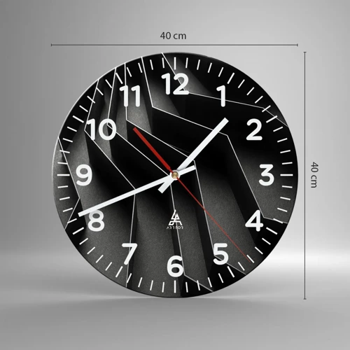 Orologio da parete - Orologio in Vetro - Ordine tridimensionale - 40x40 cm