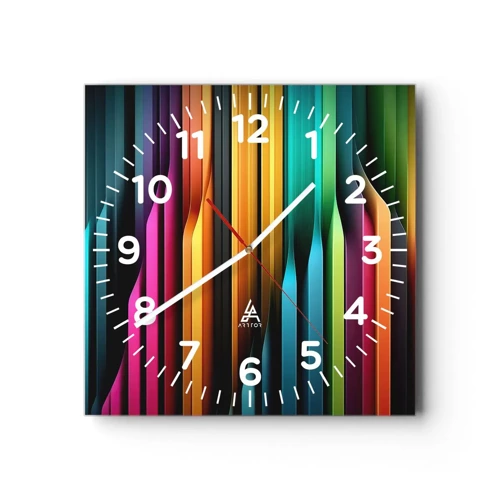 Orologio da parete - Orologio in Vetro - Organi di luce - 30x30 cm