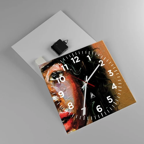 Orologio da parete - Orologio in Vetro - Oscurità e luce - 30x30 cm