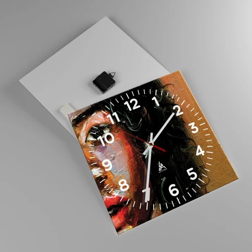 Orologio da parete - Orologio in Vetro - Oscurità e luce - 40x40 cm