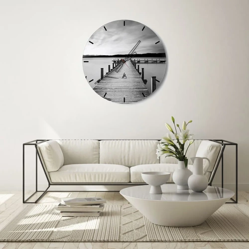 Orologio da parete - Orologio in Vetro - Pace sull'acqua - 30x30 cm