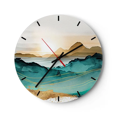 Orologio da parete - Orologio in Vetro - Paesaggio ai confini dell'astrazione - 40x40 cm