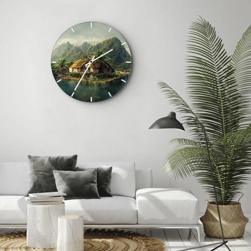 Orologio da parete - Orologio in Vetro - Paradiso tropicale - 30x30 cm