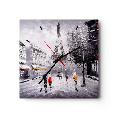 Orologio da parete - Orologio in Vetro - Passeggiata a Parigi - 30x30 cm