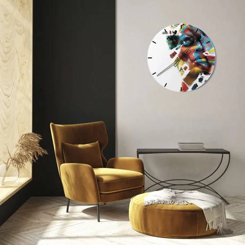 Orologio da parete - Orologio in Vetro - Personalità colorata - 30x30 cm