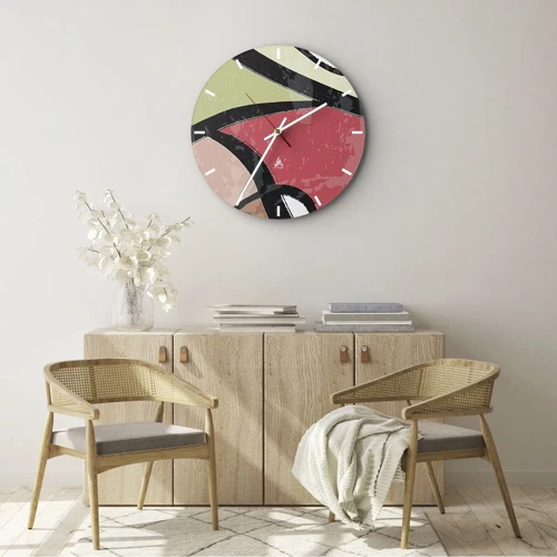 Orologio da parete - Orologio in Vetro - Piroette tra i colori - 30x30 cm