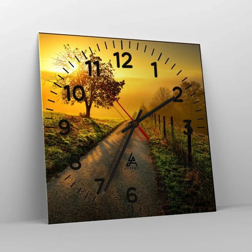 Orologio da parete - Orologio in Vetro - Pomeriggio di miele - 30x30 cm