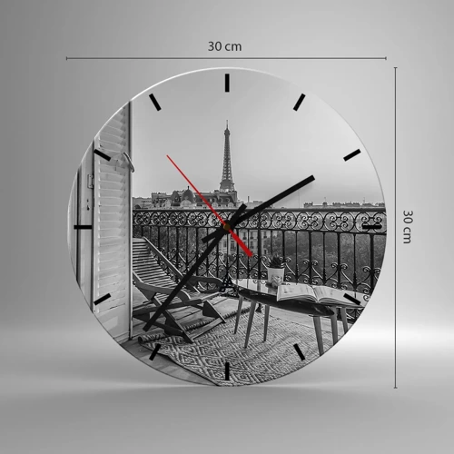 Orologio da parete - Orologio in Vetro - Pomeriggio parigino - 30x30 cm