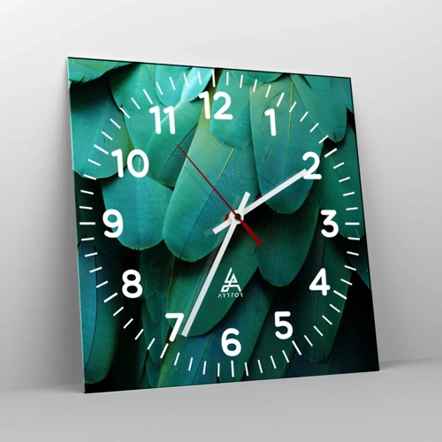 Orologio da parete - Orologio in Vetro - Precisione da pappagallo - 30x30 cm