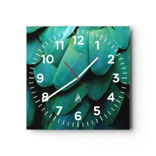 Orologio da parete - Orologio in Vetro - Precisione da pappagallo - 40x40 cm