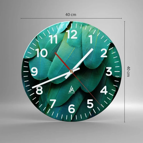 Orologio da parete - Orologio in Vetro - Precisione da pappagallo - 40x40 cm