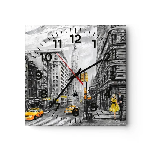 Orologio da parete - Orologio in Vetro - Racconto di New York - 30x30 cm