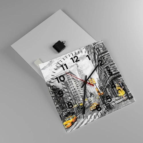 Orologio da parete - Orologio in Vetro - Racconto di New York - 40x40 cm